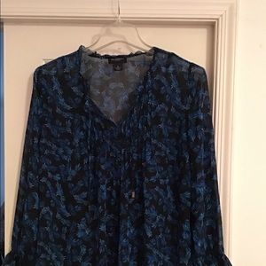 Liz Claiborne Blouse with tank top underlay
